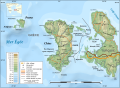 Topographic map of Chios and Psara islands, Greece