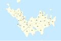 Numbered map of the Quartiers and parishes of Saint-Barthélemy