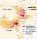 Map of the radiation hotspots in 1996 resulting from the Chernobyl nuclear accident